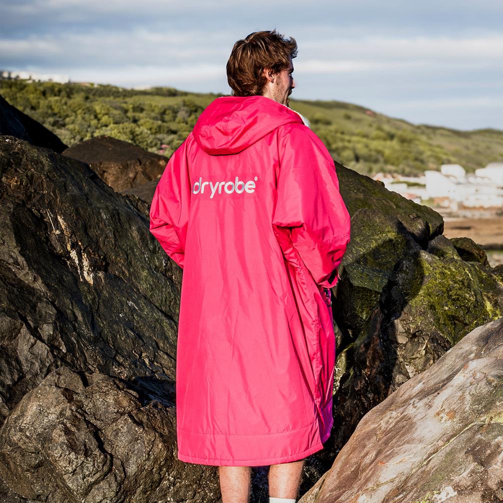 dryrobe Advance Long Sleeve Changing Robe - Pink / Light Grey Extra Image 8